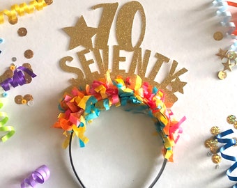 70th Birthday Crown, 70th Birthday Headband, 70th Birthday Party Decorations, 70th Birthday