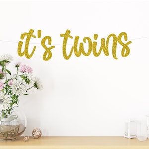 It&#39;s twins baby shower, Twins baby shower banners, Twins baby shower