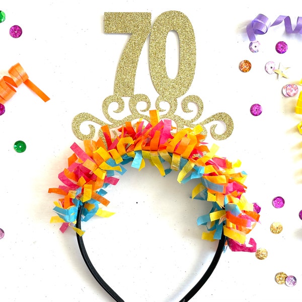70th Birthday Crown, 70th Birthday Headband, 70th Birthday Party Decorations, 70th Birthday