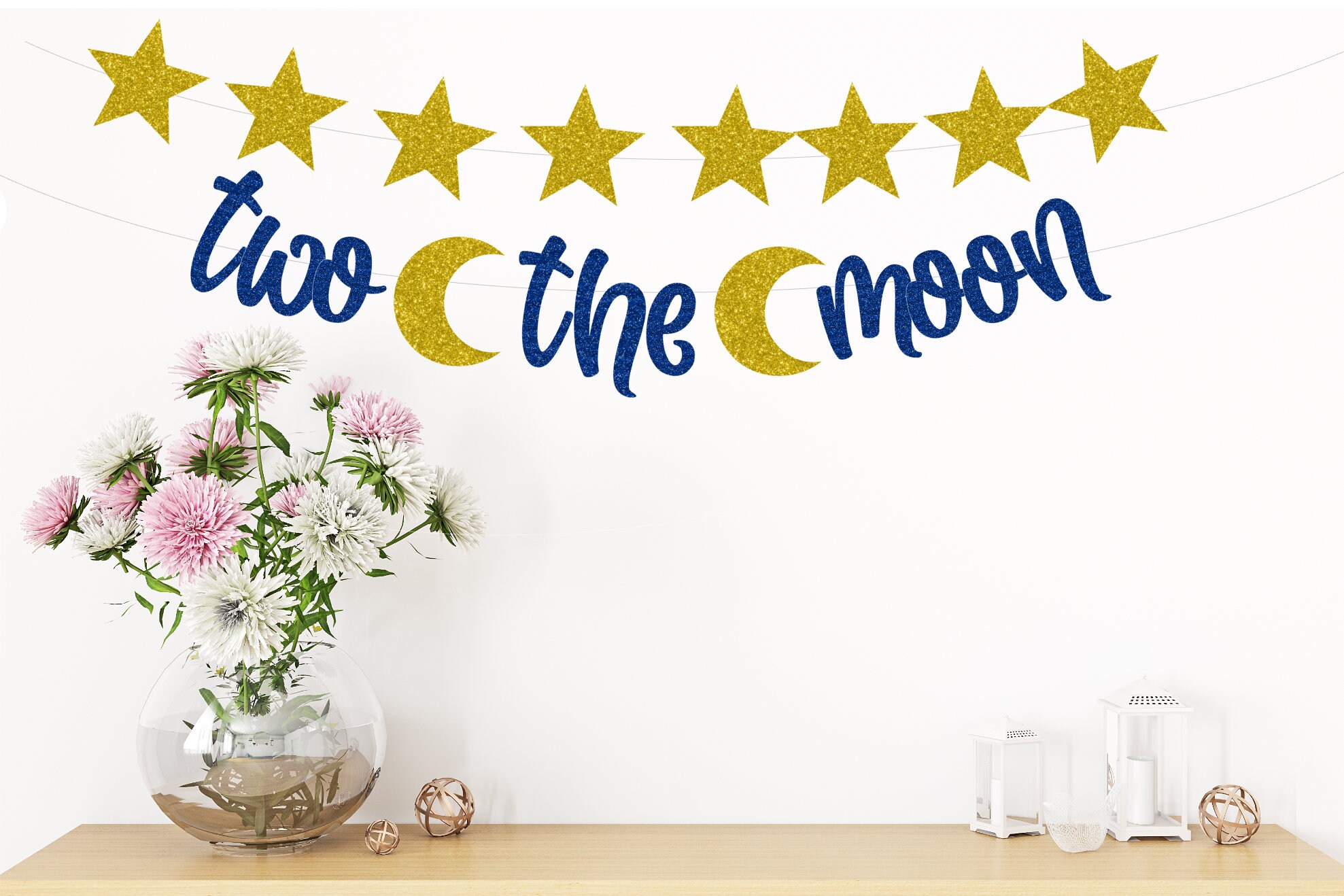 Two Moon Banner 2nd Birthday Birthday Banner 2nd Birthday Etsy