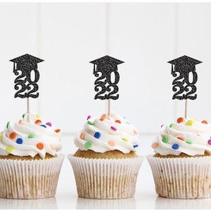 Graduation cupcake toppers, Class of 2022 graduation cupcake toppers, Graduations party decor