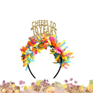 Cheers to 70 Years Headband, 70th Birthday Crown, 70th Birthday Headband, 70th Birthday Party Decorations, 70th Birthday