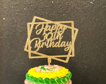 30th Birthday Cake Topper, Happy 30th Birthday Cake Topper, 30th  Birthday Decorations, Cake Decorations