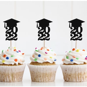 Graduation cupcake toppers, Class of 2022 graduation cupcake toppers, Graduations party decor