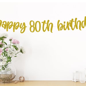 80th Birthday Banner, 80th Birthday Sign, 80th Birthday Decorations, Party Decorations