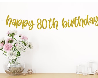 80th Birthday Banner, 80th Birthday Sign, 80th Birthday Decorations, Party Decorations