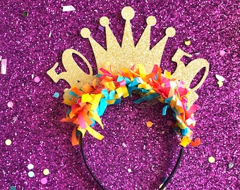 50th Birthday Crown, 50th Birthday Headband, 50th Birthday  Decorations, 50th Birthday, 50th Birthday Gift, 50th Party Crown