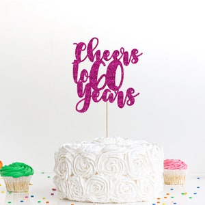 Cheers to 60 Years cake topper, 60th birthday cake topper, 60th birthday cake decorations