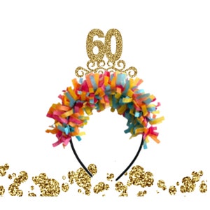 60th Birthday Crown, 60th Birthday Headband, 60th Birthday Party Decorations, Party Crown, 60th birthday gift, 60th birthday photo props