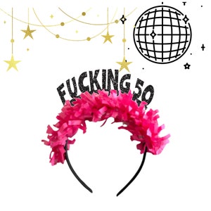 50th Birthday Decorations, 50th Birthday Gift, 50th Birthday Headband