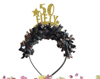 50th Birthday Crown, 50th Birthday Headband, 50th Birthday Party Decorations, 50th Birthday, 50th Birthday Gift