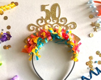 50th Birthday Crown, 50th Birthday Headband, 50th Birthday  Decorations, 50th Birthday, 50th Birthday Gift, 50th Party Crown