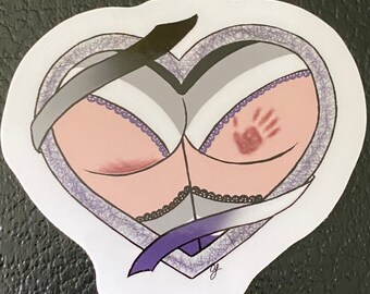 Asexual Pride heart Butt Sticker. Waterproof. Water bottle Sticker. Laptop Sticker.