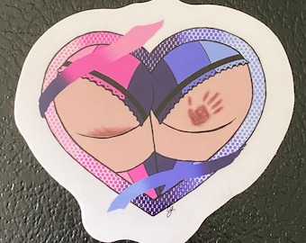 omnisexual Pride heart Butt Sticker. Waterproof. Water bottle Sticker. Laptop Sticker.