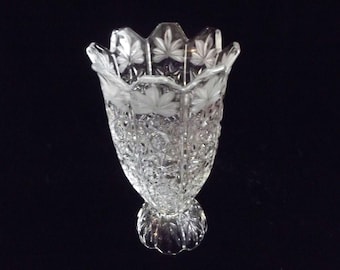 Cut crystal footed vase, tulip vase, item # 46