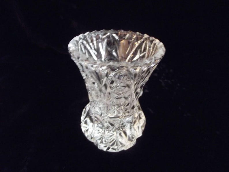 crystal mini vase, crystal toothpick holder, item 68 image 2