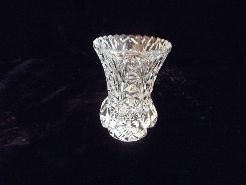 crystal mini vase, crystal toothpick holder, item 68 image 1