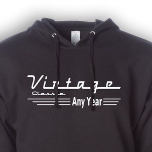 Custom Year Birthday Hoodie: Vintage Classic Car Style