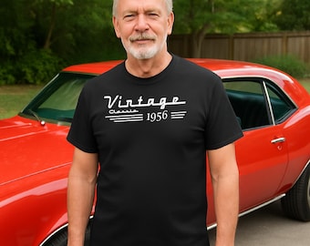 Personalized 70th Birthday Classic Car T-Shirt, 1956 Vintage Tee
