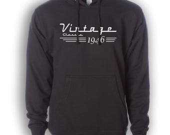 1946 80th Birthday Hoodie – Vintage Classic Car Style