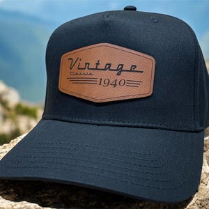 85th Birthday Leather Patch Hat - Vintage Classic 1940 Birthday Gift Cap for Dad Grandpa Brother - Milestone Birthday Gift