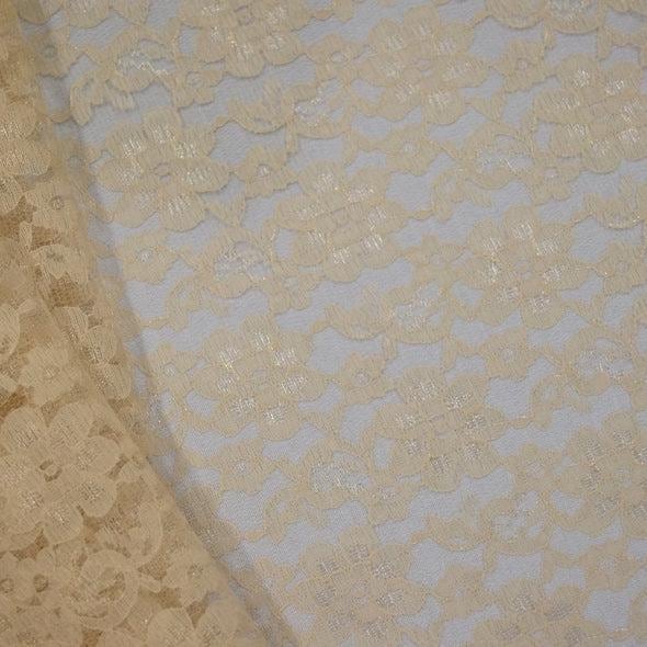 Classic Lace Fabric by the Yard in Champagne 1341