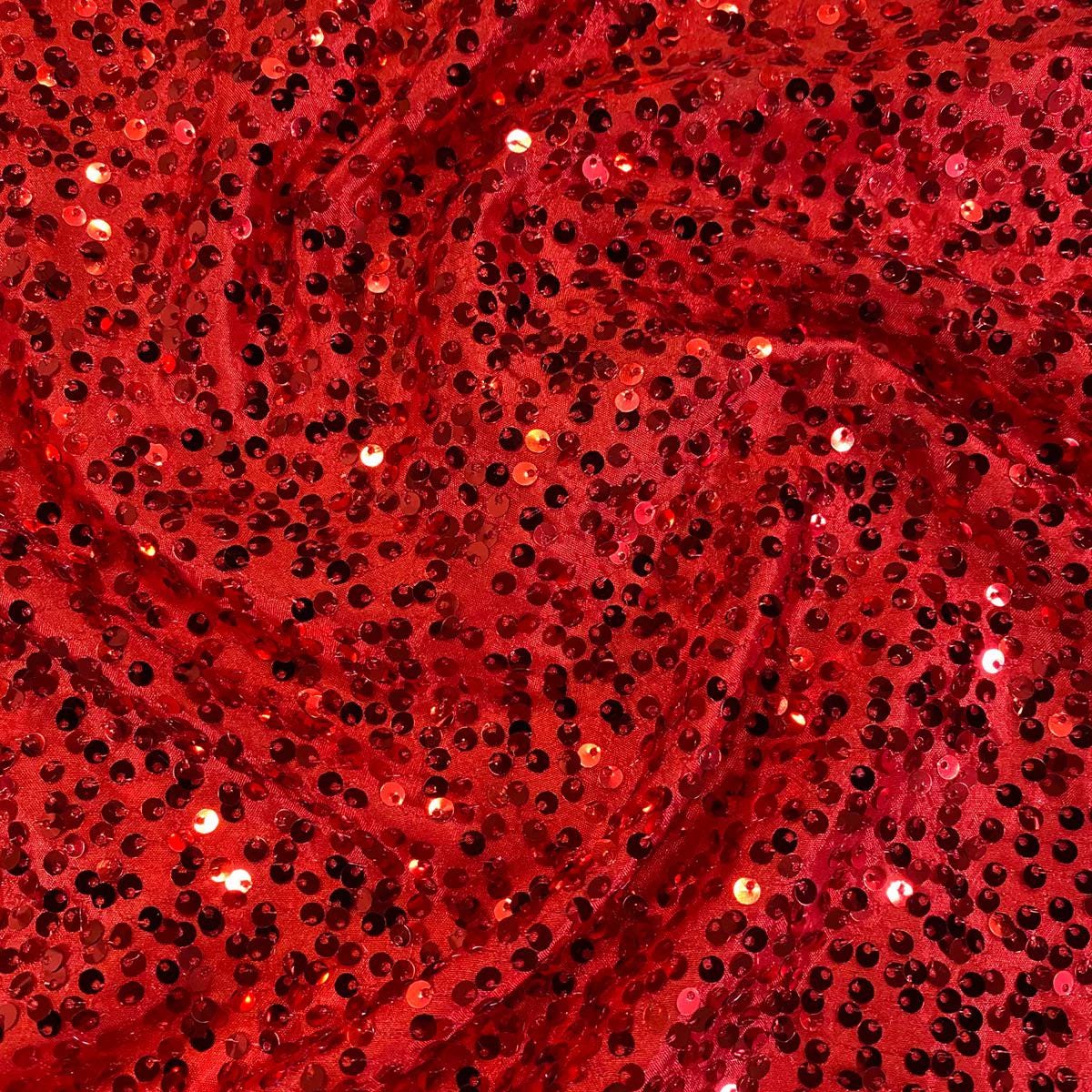 Taffeta Sequins Fabric by the Yard in Red