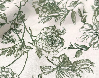 Artistry Bloom Fabric by the Yard in Willow Green