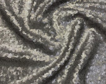 Glitz Sequins Fabric by the Yard in Pewter
