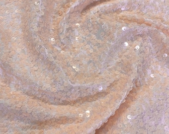 Taffeta Sequins Fabric by the Yard in Blush Transparent