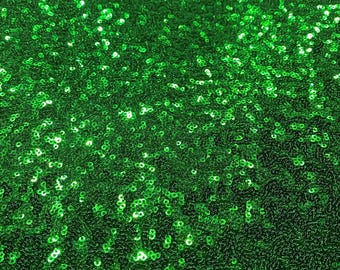 Glitz Sequins Fabric by the Yard in Emerald