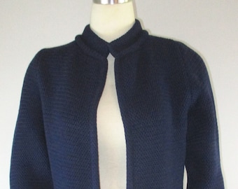 VTG 50s Ethel of Beverly Hills Wool Open Front Cardigan Sweater SZ S Heavyweight