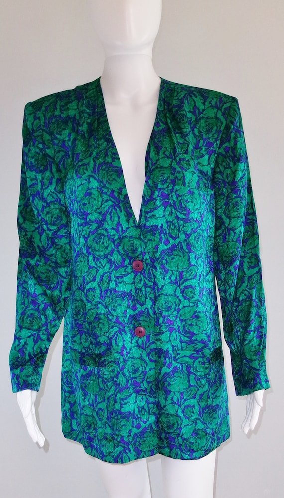 Womens Silks by ST. Gillian VTG Silk Blazer Jacket