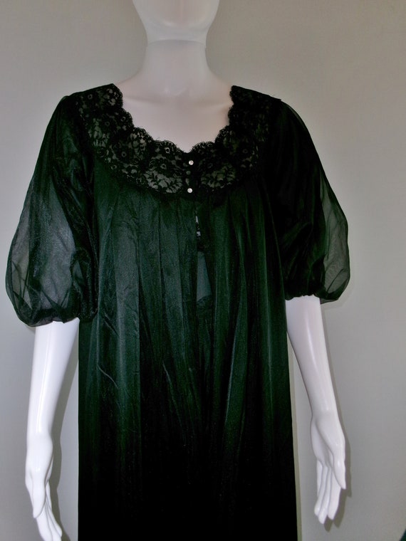 Vintage 60s Vanity Fair Tricot Nylon Black Peigno… - image 3