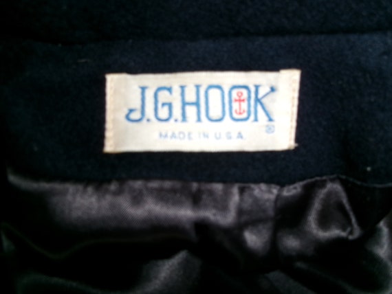 JG Hook Womens M 100% Wool Long Pea Coat Navy Blu… - image 4