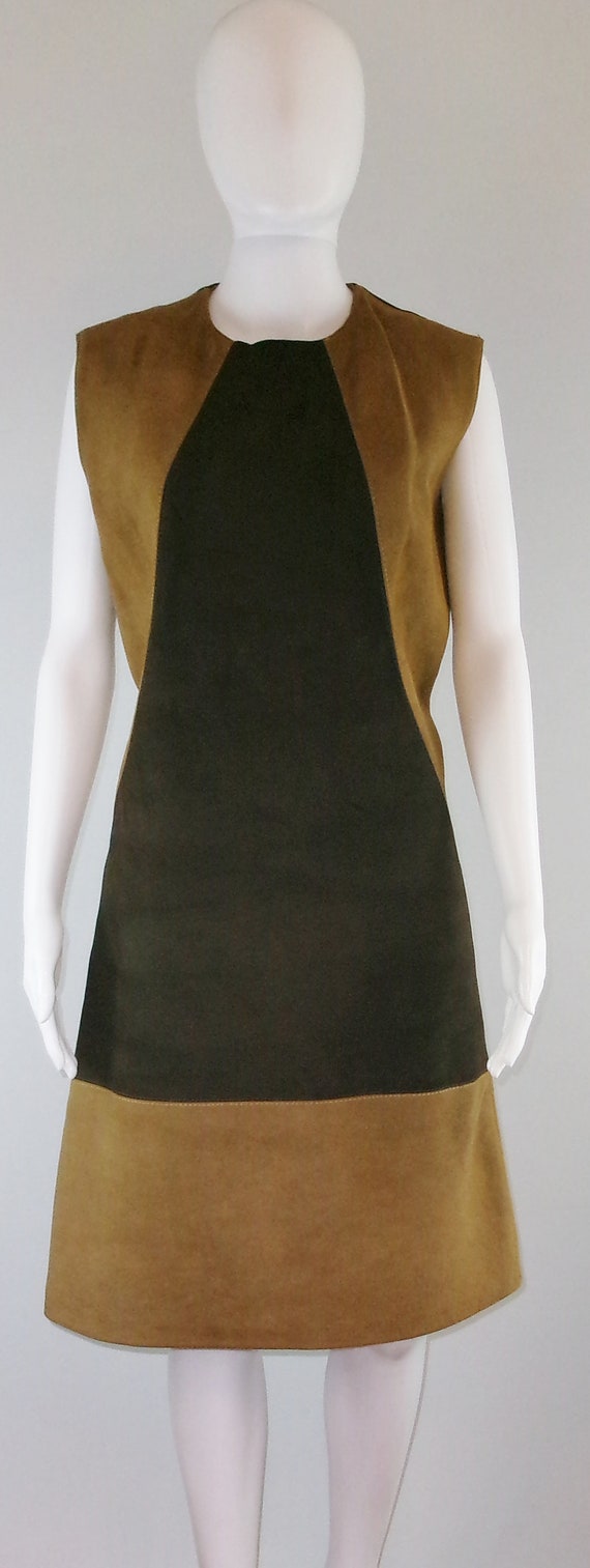 VTG Arttimex S. A. Mexico Leather Suede Dress 196… - image 2
