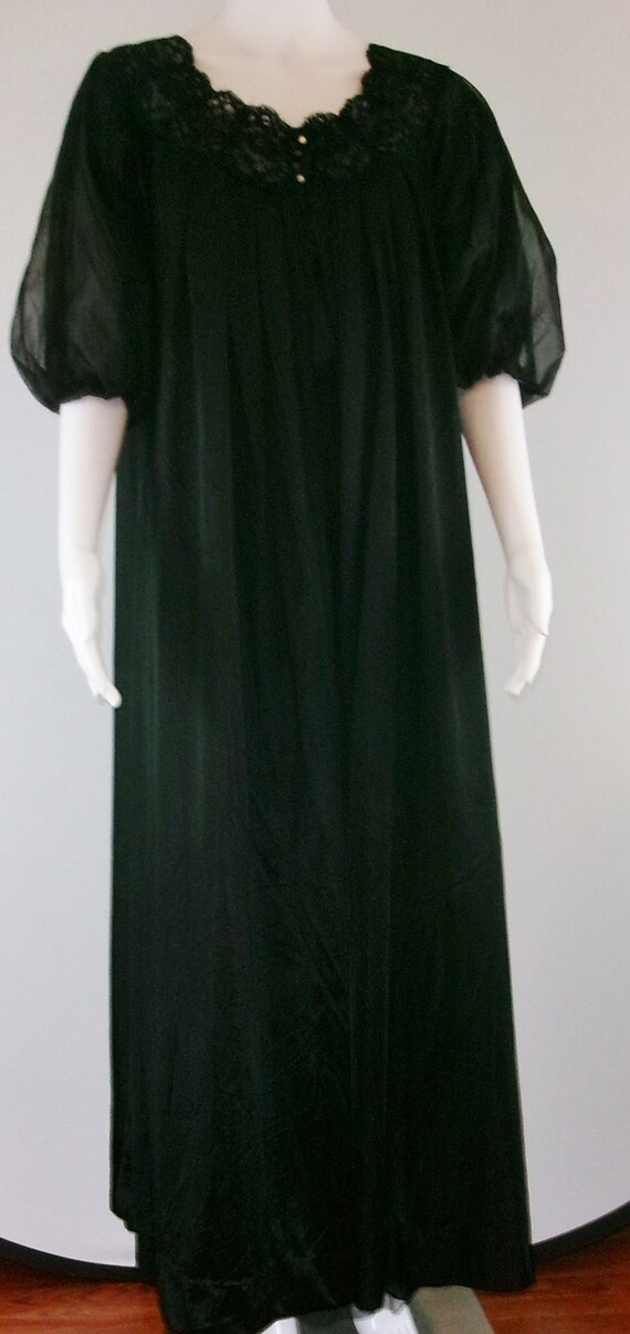 Vintage 60s Vanity Fair Tricot Nylon Black Peigno… - image 2