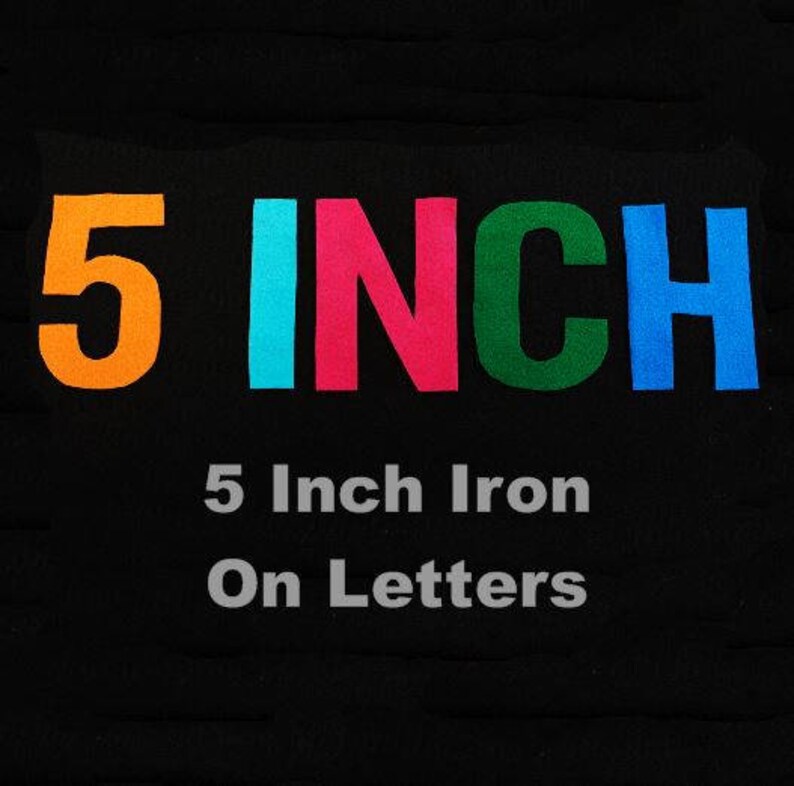 5 INCH tall felt IronOn Letters Etsy