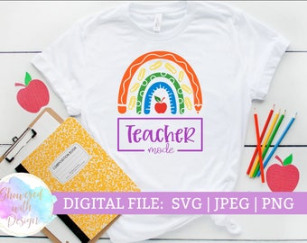 Teacher SVG, Tshirt decal, DIGITAL design, PNG Jpg, Teacher Mode Svg,Teacher Quote Svg,Back to School Svg,Instant Download