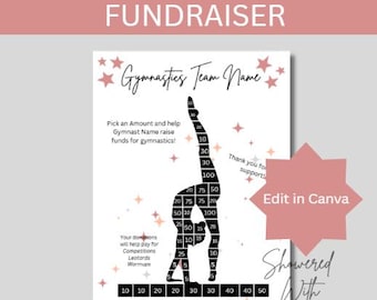 Fill my Gymnast,Gymnastics fundraiser donation, Editable in Canva - Gymnastics, cash calendar, fundraiser with FREE tracking sheet printable