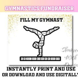 Pick a Date to Donate - Gymnastics, cash calendar, fill my gymnast, fundraiser with FREE tracking sheet printable