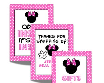 8.5 x 11  size The ULTIMATE Minnie Mouse Party Printable Set / Instant DOWNLOAD / Hot Diggity Dog / Minnie Mouse  / Minnie Mouse Sign