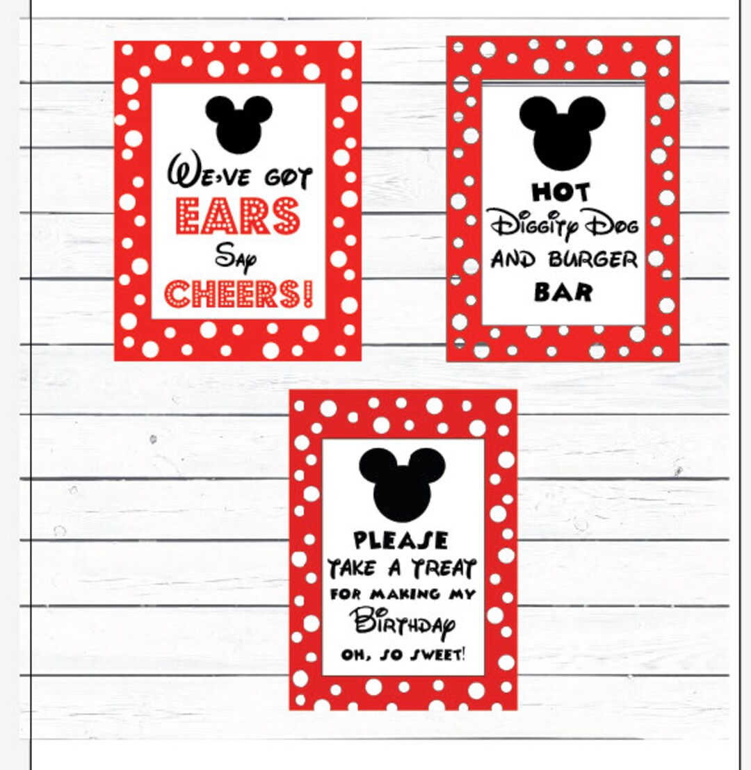 SALE the ULTIMATE Mickey Mouse Party Printable Set / Instant DOWNLOAD / Hot Diggity Dog / Mickey Mouse / Minnie Mouse Sign /home Decor/ - Etsy sale-the-ultimate-mickey-mouse-party-printable-set-instant-download-hot-diggity-dog-mickey-mouse-minnie-mouse-sign-home-decor-etsy