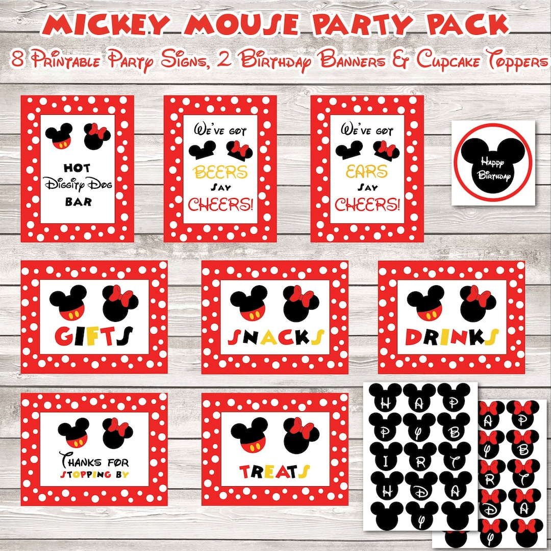 The ULTIMATE Mickey Mouse Party Printable Set / Instant DOWNLOAD / Hot ...