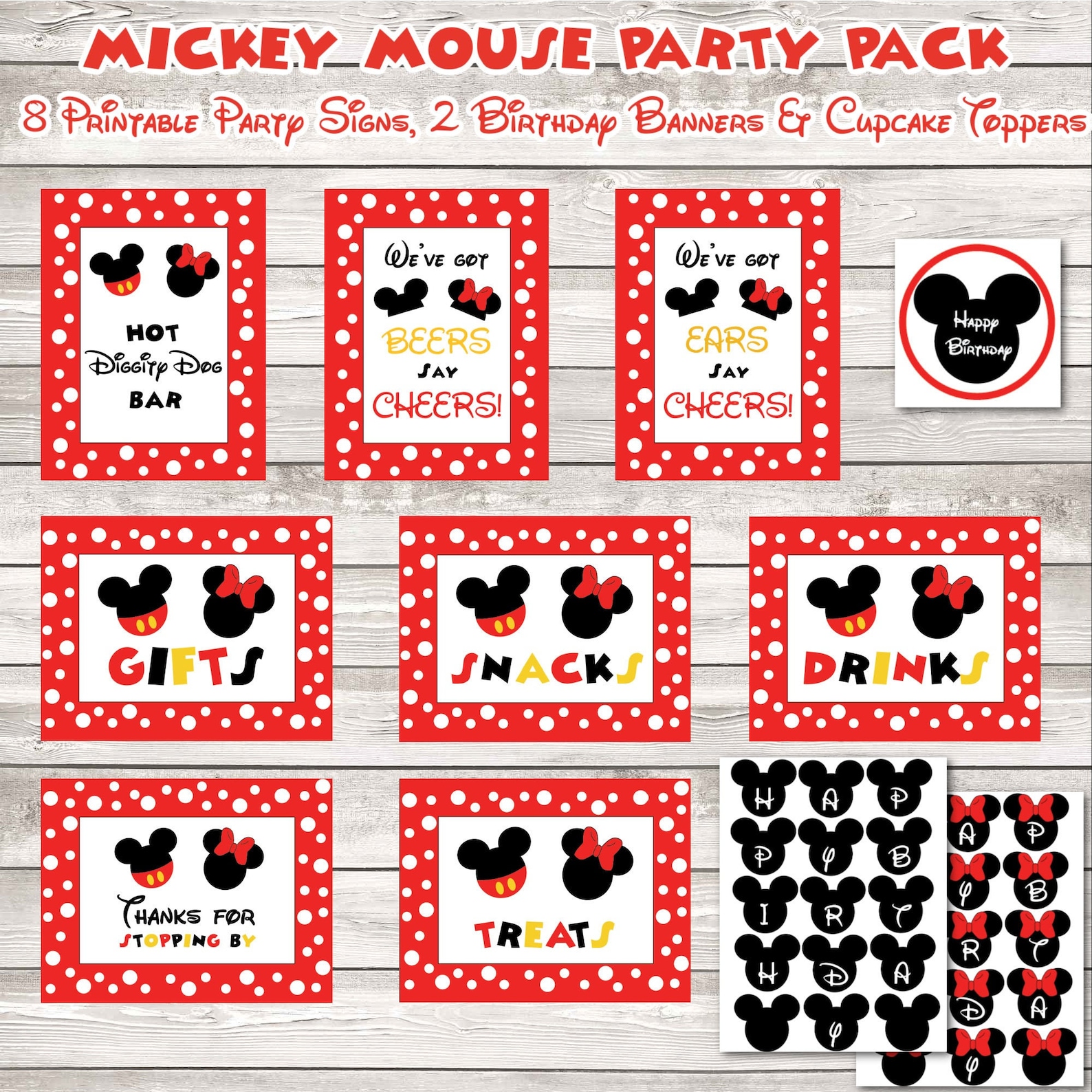 The ULTIMATE Mickey Mouse Party Printable Set / Instant - Etsy