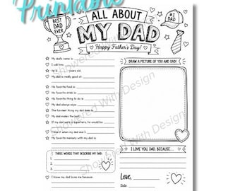 All About Dad - Fathers Day printable