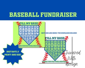 Fill My Base Fundraiser- baseball fundraiser, cash calendar, with FREE tracking sheet printable