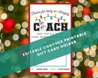 Coaches Editable Gift Card Holder