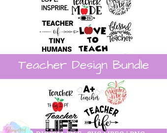 Lot of Teacher SVG designs, Tshirt decal, DIGITAL design, PNG Jpg, Teacher Mode Svg,Teacher Quote Svg,Back to School Svg,Instant Download