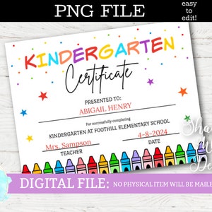 Printable Kindergarten Zertifikat - Bearbeitbar
